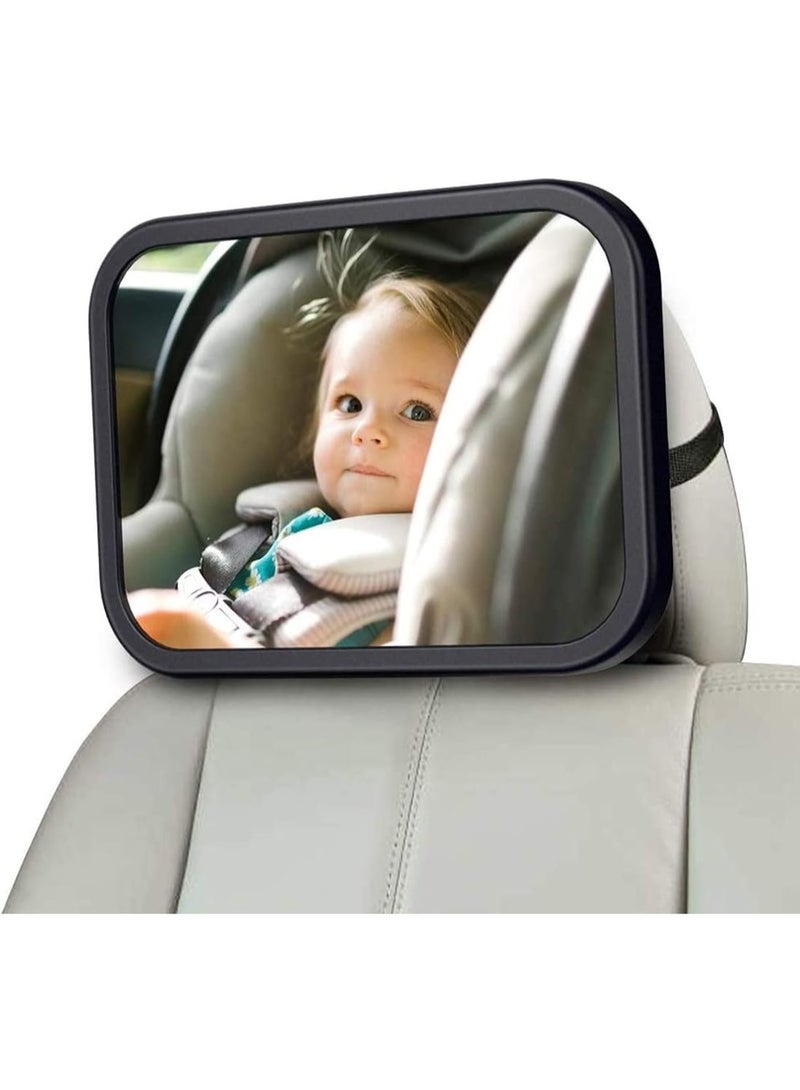 Back Seat Safest Frame Shatterproof Baby Mirror for Car Rear View Baby Car Seat Mirror to See Rear Facing Infants and Babies Baby Car Mirror Backseat Mirror for Baby - Image 1